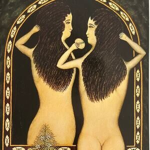 Girl in a Mirror, Morris Hirshfield, Nude Naive Art, Book Page ~ 250727-WH 190 A